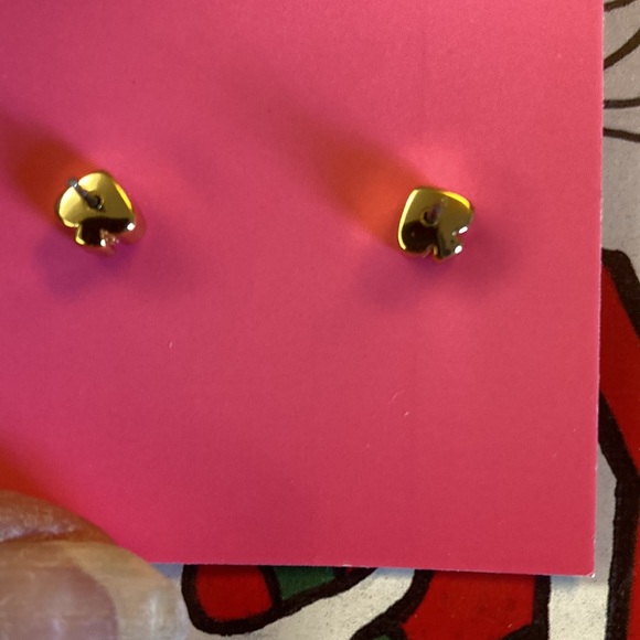 Kate Spade NIP Gold Pavé Whale Tail Earrings w/spade earring backs & dust bag - Picture 2 of 3